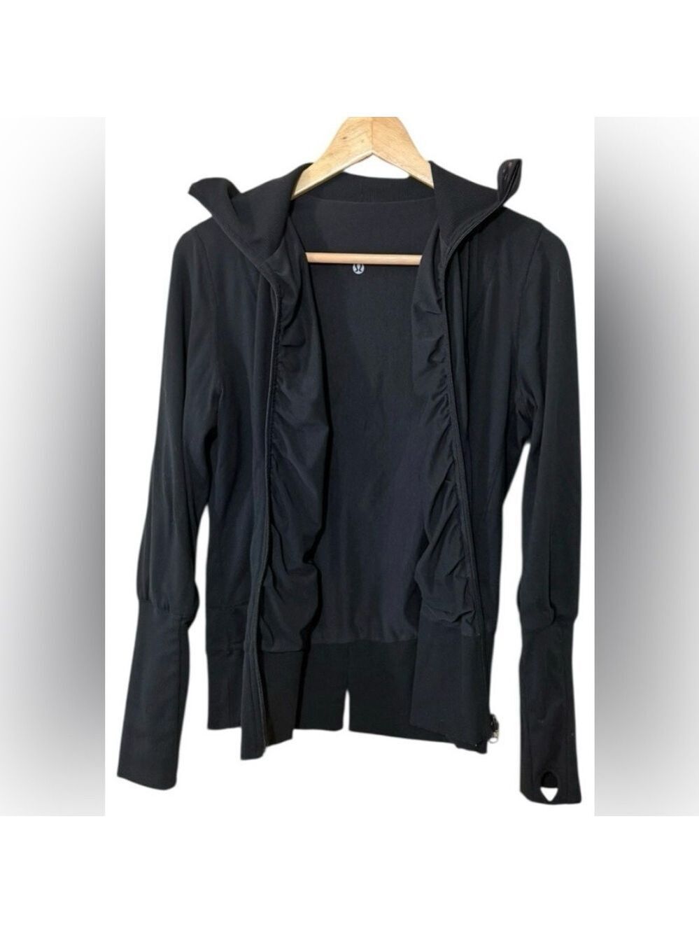 Lululemon Reversible Raja Jacket Sz 6 Black Zip Thumbholes